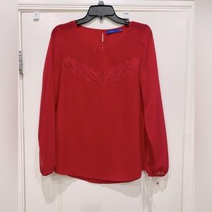 Apt 9 NWT ladies red chiffon king sleeve blouse Size Med